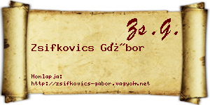 Zsifkovics Gábor névjegykártya